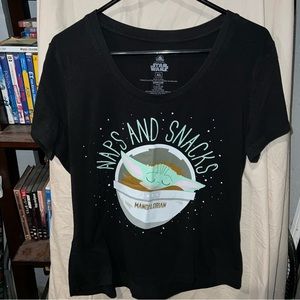 Black Star Wars Grogu T-shirt